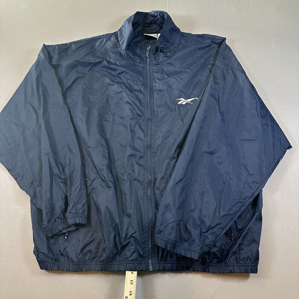 Vintage 90s Reebok Full Zip Windbreaker Jacket Size 2XL XXL Men’s Blue/White